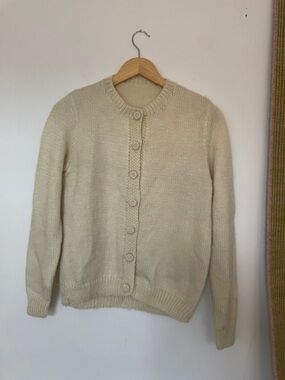 VINTAGE Cream Button-Front Women's Cardigan Sweater